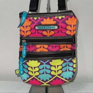 Lily Bloom Lotus Flower Cross Body Bag EUC